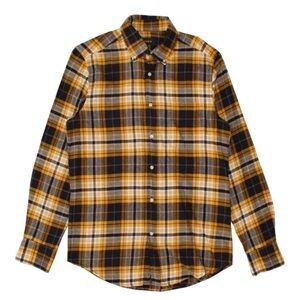 Piombo Shirt Men’s Size XXL Yellow Blue Plaid Flannel Button Down Long Sleeve